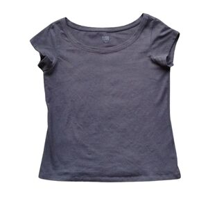 Like New Eileen Fisher Dark Brown Organic Cotton Cap Sleeve Tee XS
